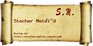 Stecher Metód névjegykártya